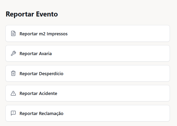 Formulários de reporte de eventos